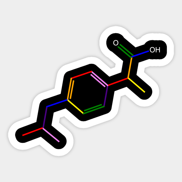 Ibuprofen Molecule Rainbow Chemistry Sticker by ChemECool